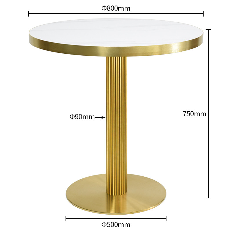 Commercial round Sintered Stone table Dimensions
