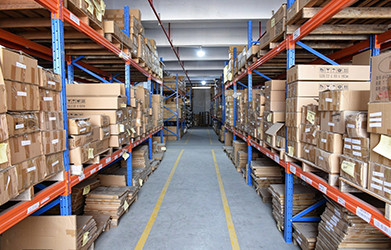 Dining chairs packed for export in warehouse