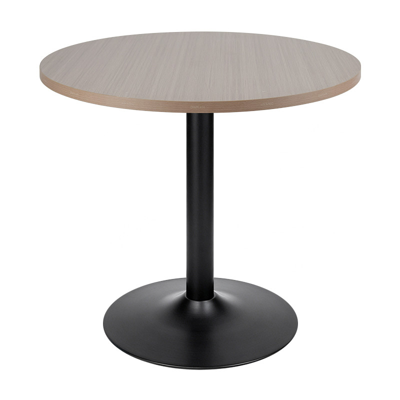 Round Commercial Cafe Table with Single Metal Pedestal Base