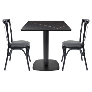 Square dining table manufacturer |  Square Fluted Column Restaurant Table