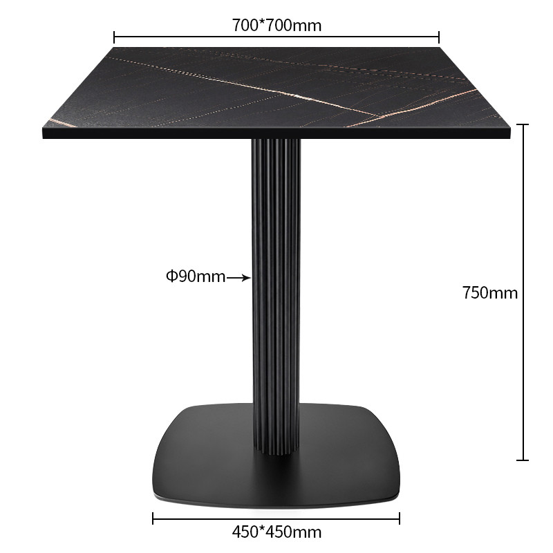 Commercial round Sintered Stone table Dimensions