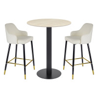 Sintered stone table manufacturer |  Modern round bar table