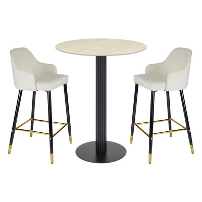 Commercial Bar Table Manufacturer |  Round Bar Table With Fluted Column Base