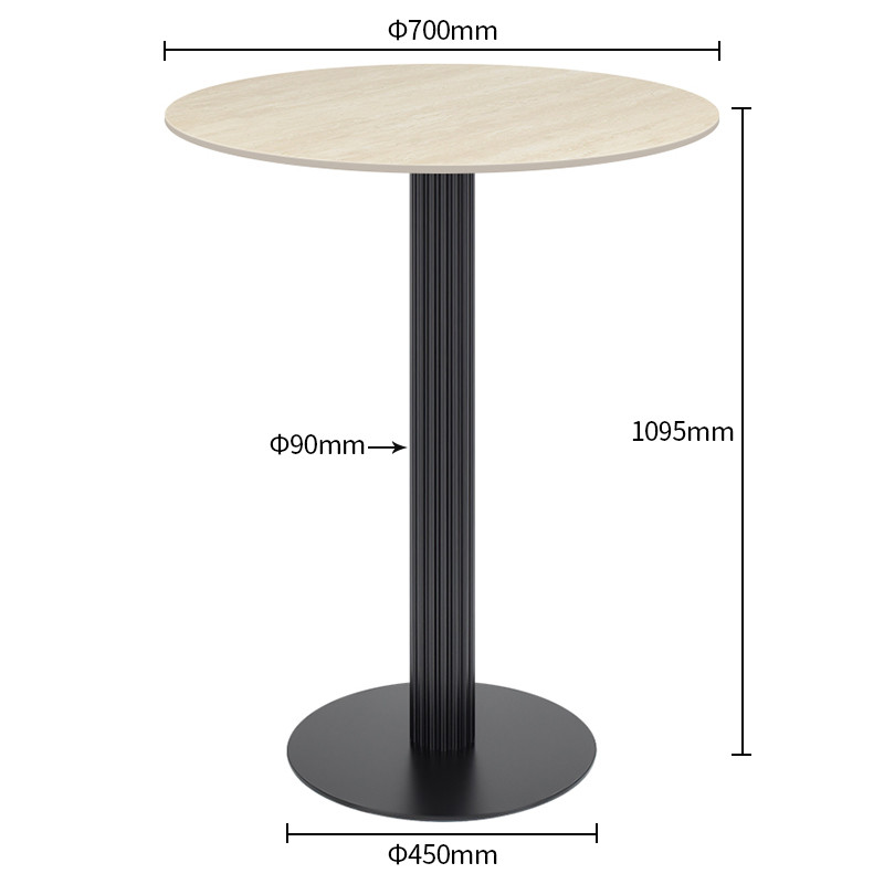 Commercial round Sintered Stone table Dimensions
