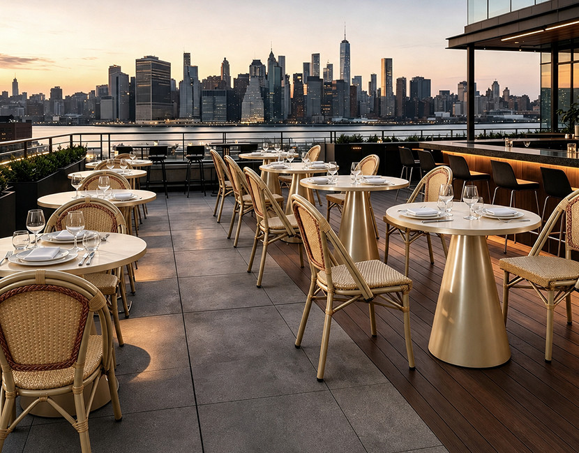 Outdoor patio restaurant table base
