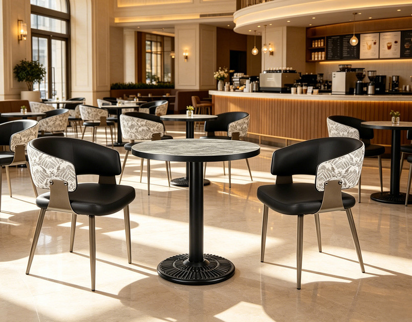 Café bistro chairs in daily service
