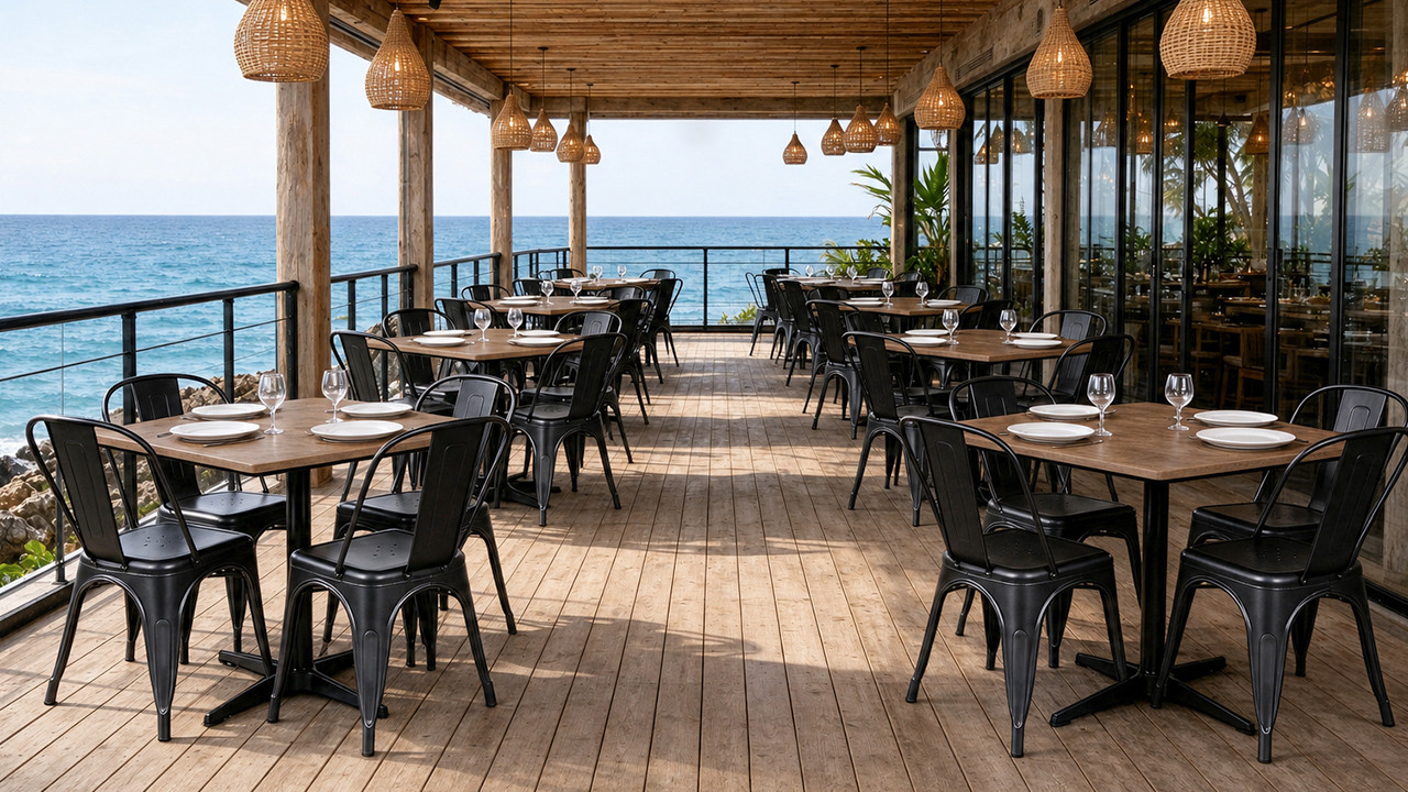 Custom restaurant table base produced to drawing at the AEONTI factory