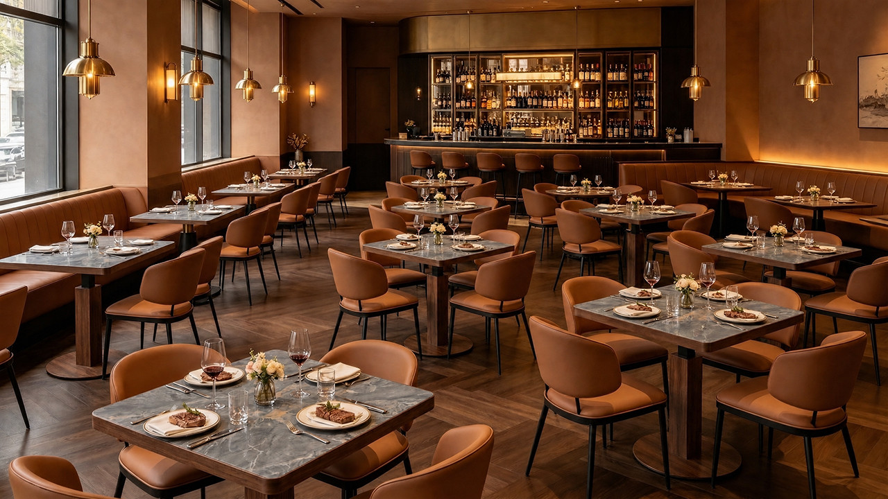Restaurant table top in daily heavy use