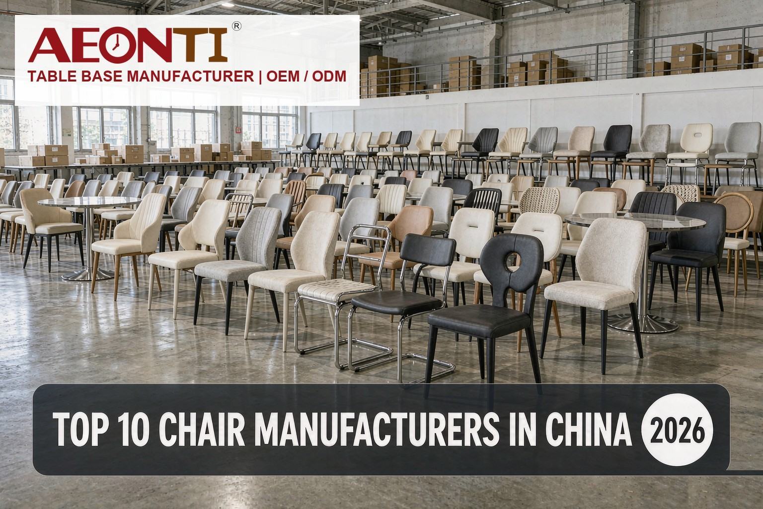 Top 10 chair manufacturers in China 2026 - commercial dining chairs and table base manufacturer AEONTI showroom