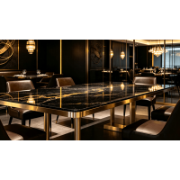 Middle Eastern Luxury Hotel Brand's Custom Titanium Gold Table Legs for Presidential Suites