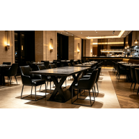 Shanghai Boutique Hotel's Industrial-Chic Dining Space with Custom Iron Table Legs