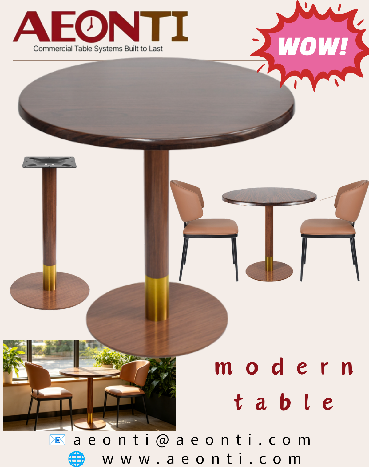 OEM commercial  restaurant table with custom tube table base for catering project wholesale