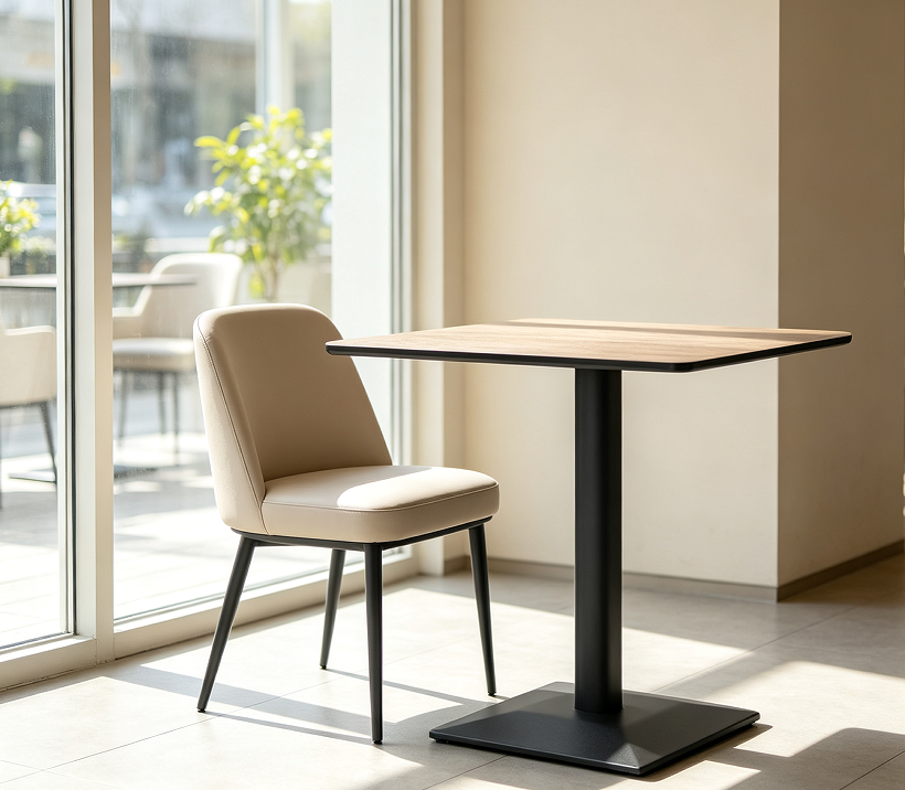 Modern square cafe dining table