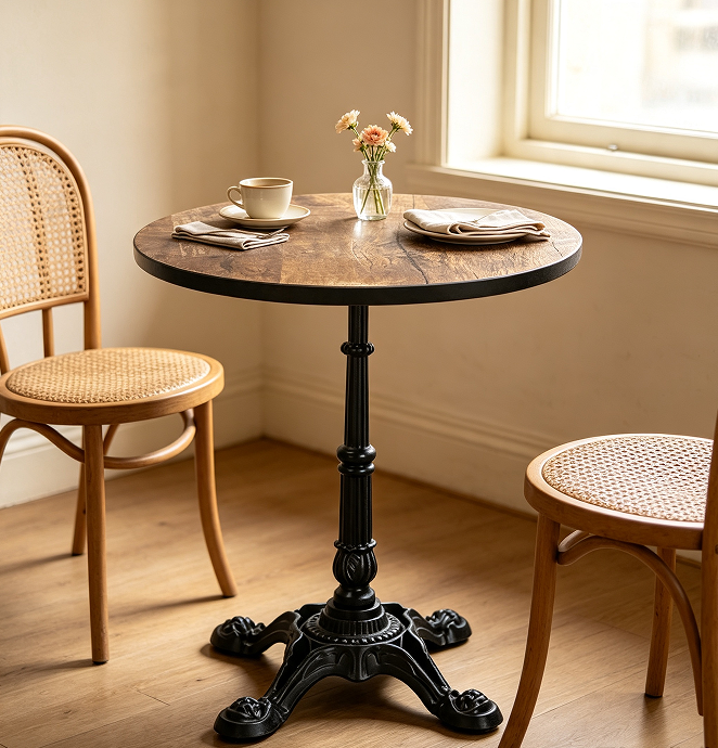 black decorative cast iron table base for  restaurant