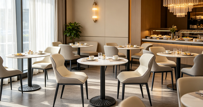 Round sintered stone dining set