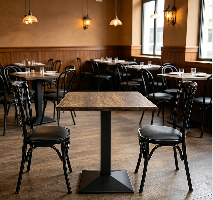 Commercial restaurant square dining table