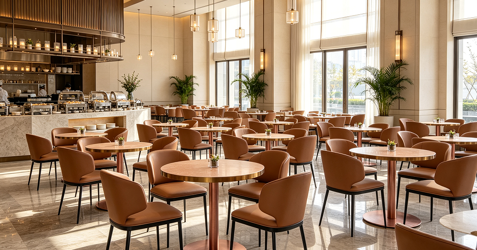 Applications of sintered stone restaurant table