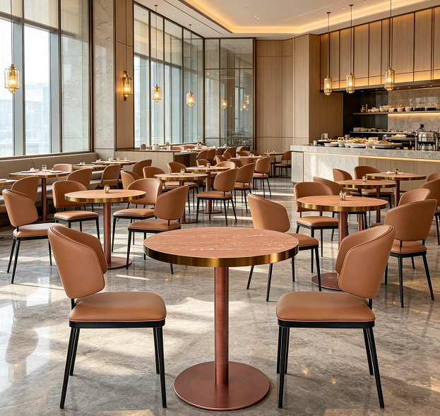 Leather dining chairs for restaurant project