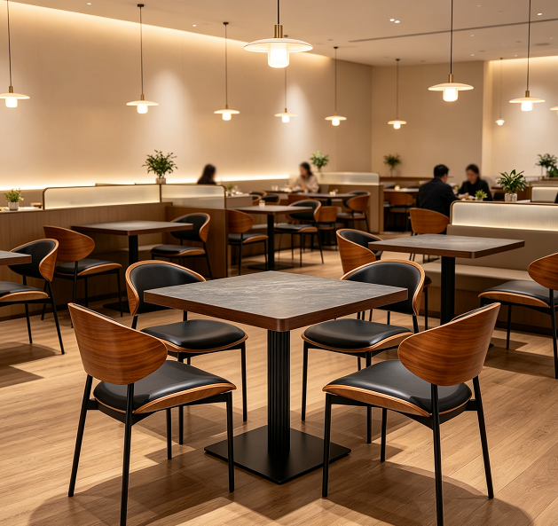 Modern commercial dining table set for  restaurant