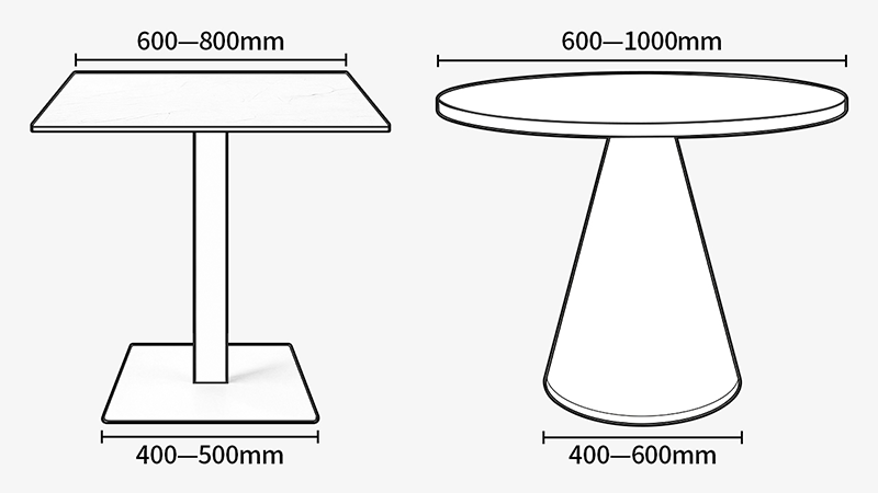 Match load and size to commercial table base