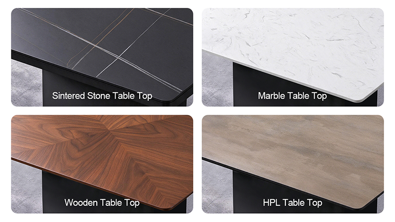 Match base to tabletop material