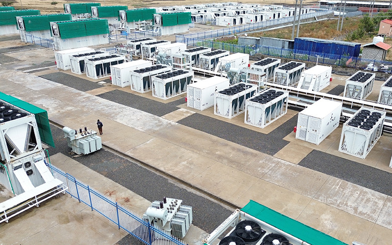 Containers installed on a prepared level surface