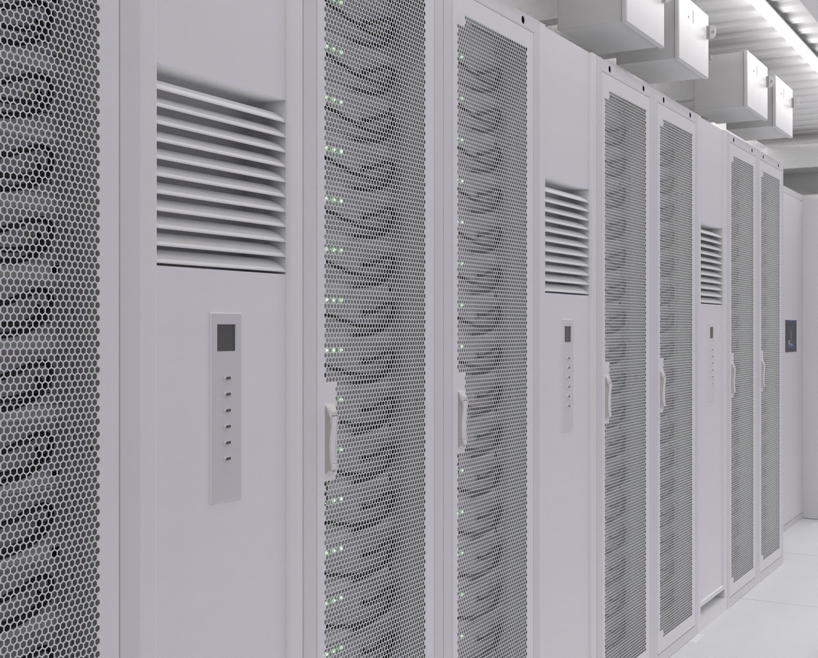 CoolPod-1080A/W modular IT pod: row of integrated cabinets with smart cooling and power infrastructure
