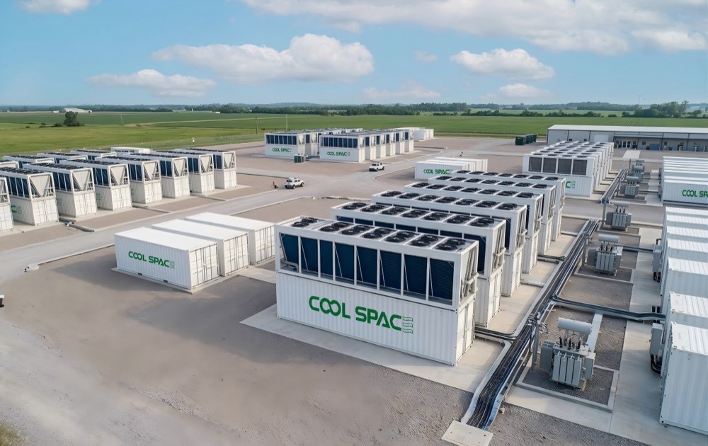 6 MW CoolBase cluster deployed at an outdoor AI data center site, multiple 40HQ pods in coordinated rows