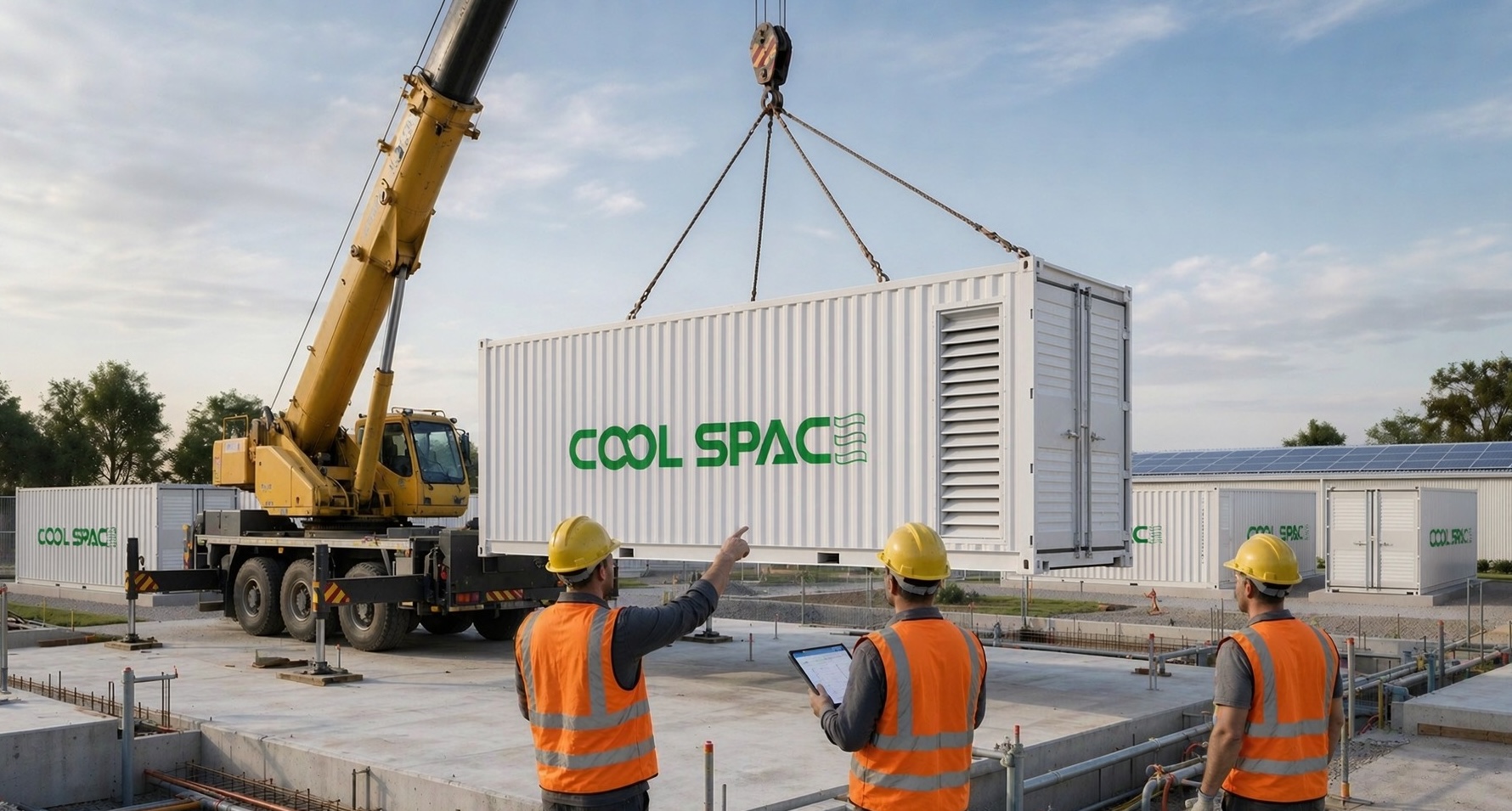 One CoolSpace team coordinating planning, prefabrication, delivery and commissioning end to end