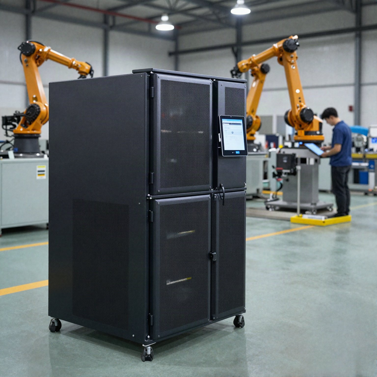 CoolSpace industrial-grade edge AI infrastructure deployed at a manufacturing facility