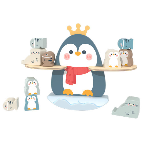 Custom Penguin Wooden Balance Stacking Toy, Montessori STEM Toy  for Toddlers