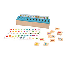 Wooden sorting boxes