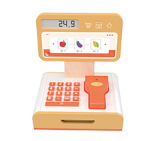 Wooden cash register