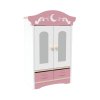 Custom Pink Princess Wooden Doll Wardrobe | Miniature Closet for 18-Inch Dolls