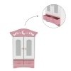 Custom Pink Princess Wooden Doll Wardrobe | Miniature Closet for 18-Inch Dolls