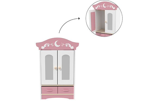 Detailed dollhouse miniature toy with charming architectural features
