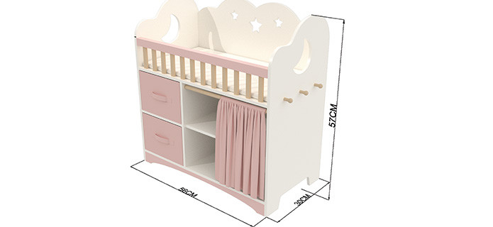 Kids bedroom play corner with dollhouse