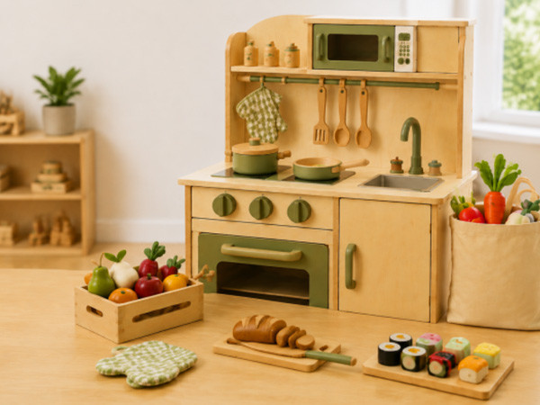 Wooden Play Kitchen & Accessories