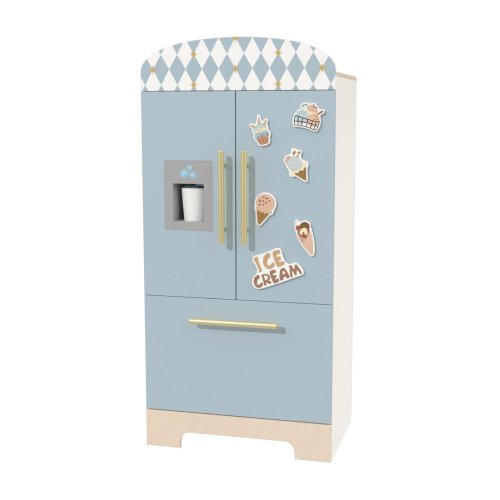 Custom Nordic Ice Cream Wooden Kids Simulation Fridge - Pretend Play Kitchen Toy 96cm