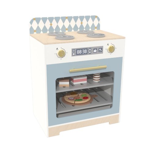Custom Diamond Wooden Oven Toy Stove Play | 45cm Pretend Cook Set for 3+