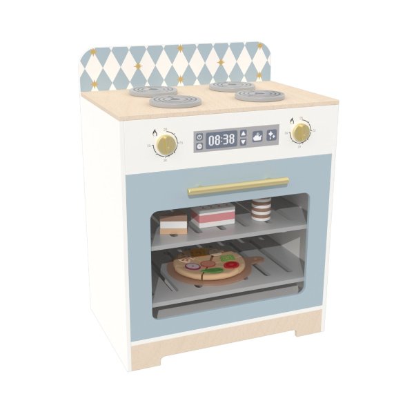 Custom Diamond Wooden Oven Toy Stove Play | 45cm Pretend Cook Set for 3+