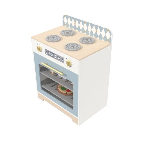 Custom Diamond Wooden Oven Toy Stove Play | 45cm Pretend Cook Set for 3+