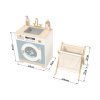Custom Nordic Blue Wooden Pretend Play Laundry Set with Laundry Basket