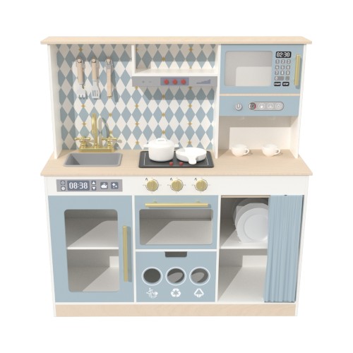 Custom Wooden Play Kitchen Diamond Wooden Kids Simulation Kitchen Pretend Play Set