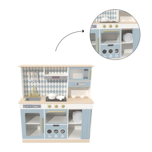 Custom Wooden Play Kitchen Diamond Wooden Kids Simulation Kitchen Pretend Play Set