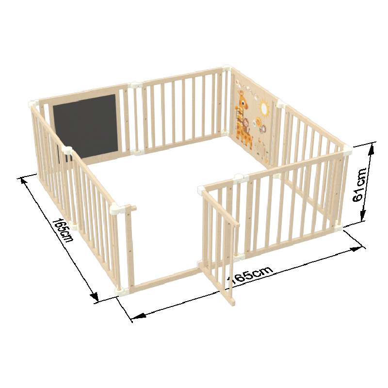 Baby playpen in cozy living room with parents watching