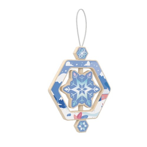 Custom Wooden Snowflake Ornament Toy for Kids | Sensory Hanging Decor for Christmas & Nursery