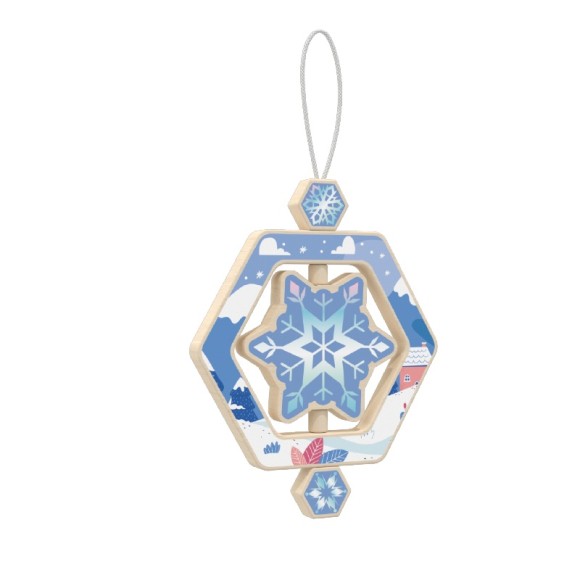 Custom Wooden Snowflake Ornament Toy for Kids | Sensory Hanging Decor for Christmas & Nursery