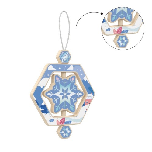 Custom Wooden Snowflake Ornament Toy for Kids | Sensory Hanging Decor for Christmas & Nursery