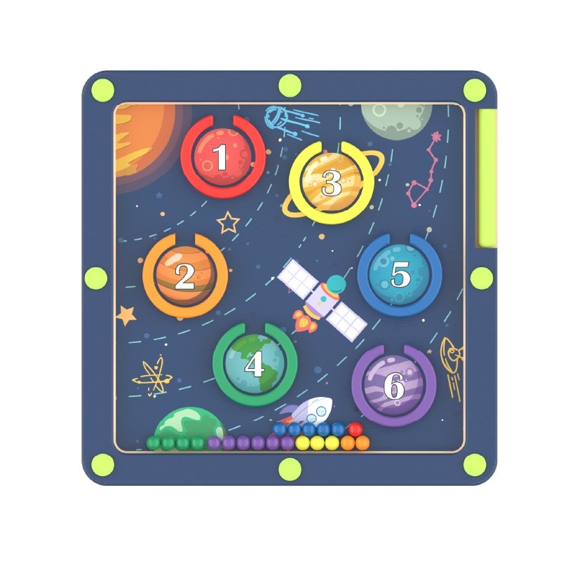 Space planet magnetic maze board front view
